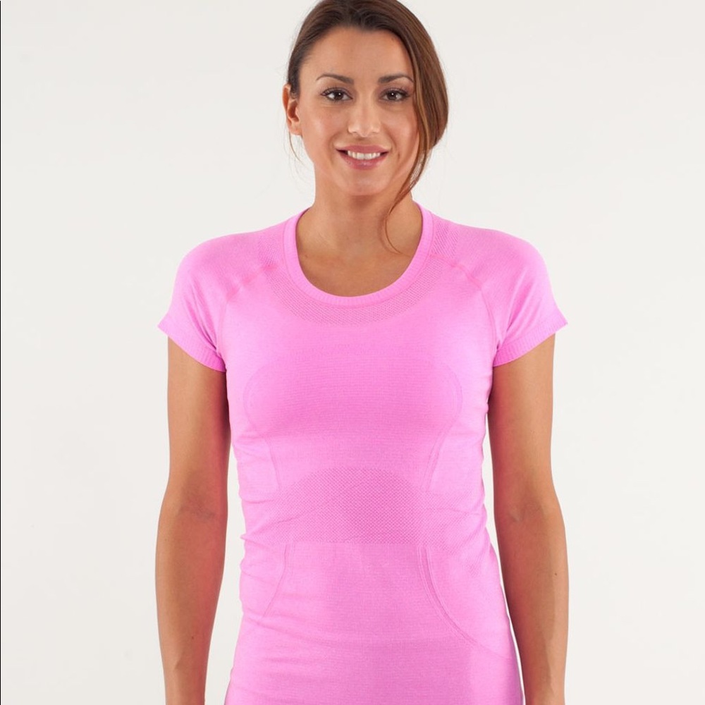 ISO pink lululemon swiftly tech t shirt